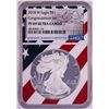Image 1 : 2018-W $1 Proof American Silver Eagle Coin NGC PF69 Ultra Cameo Congratulations Flag