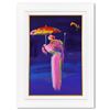 Image 1 : Peter Max "Umbrella Man With Cane" Original Mixed Media On Paper