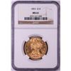 Image 1 : 1893 $10 Liberty Head Eagle Gold Coin NGC MS61
