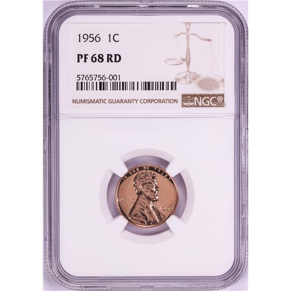 1956 Proof Lincoln Wheat Cent Coin NGC PF68RD