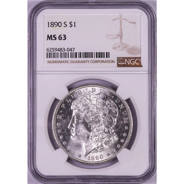 1890-S $1 Morgan Silver Dollar Coin NGC MS63