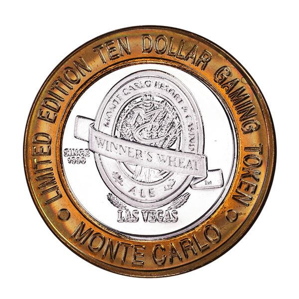 .999 Silver Monte Carlo Las Vegas, Nevada $10 Casino Limited Edition Gaming Token