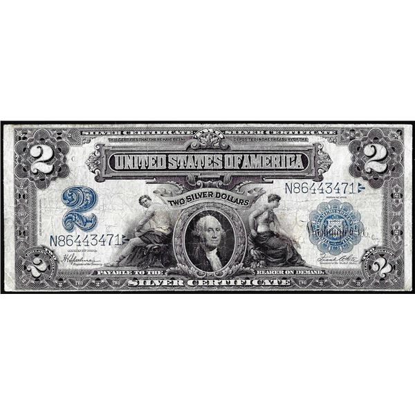1899 $2 Mini-Porthole Silver Certificate Note