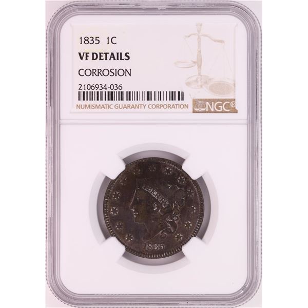 1835 Coronet Head Large Cent Coin NGC VF Details