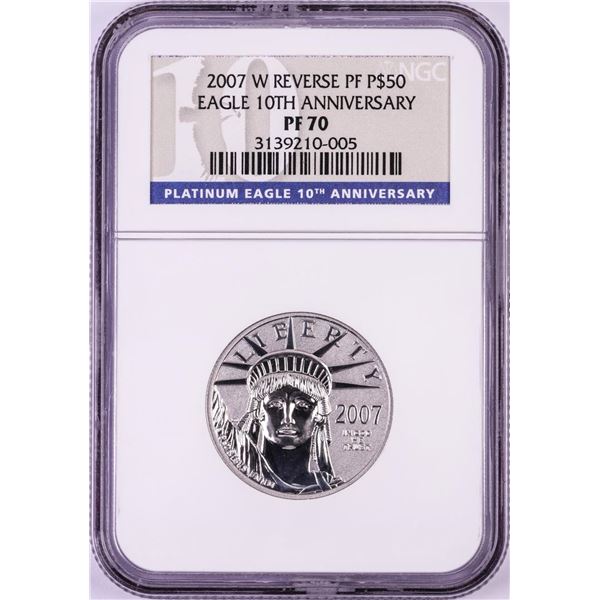 2007-W $50 Reverse Proof Platinum American Eagle Coin NGC PF70