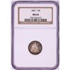 Image 1 : 1862 Seated Liberty Dime Coin NGC MS65