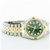 Image 4 : Rolex Men's Two Tone Green Diamond & Emerald Datejust Wristwatch