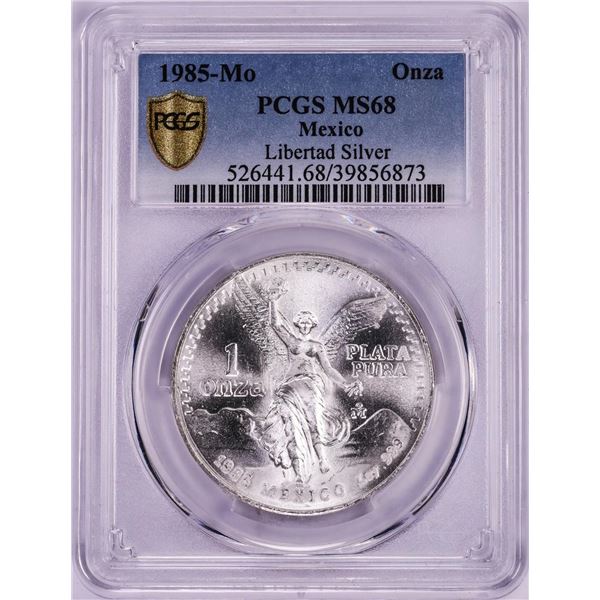 1985-Mo Mexico Onza Libertad Silver Coin PCGS MS68