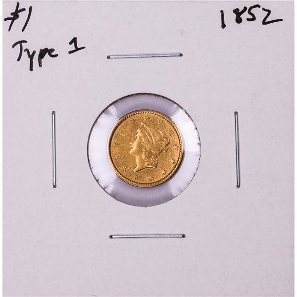 1852 Type 1 $1 Liberty Head Gold Coin