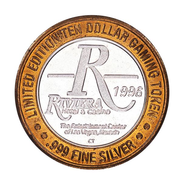 .999 Silver Riviera Hotel & Casino Las Vegas $10 Casino Limited Edition Gaming Token