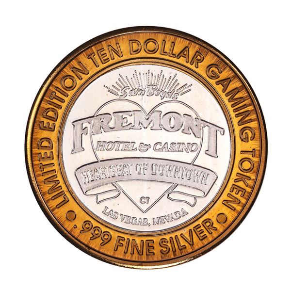 .999 Silver Sam Boyd's Fremont Las Vegas $10 Casino Limited Edition Gaming Token