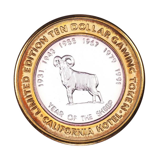 .999 Silver California Hotel Las Vegas Nevada $10 Casino Limited Edition Gaming Token