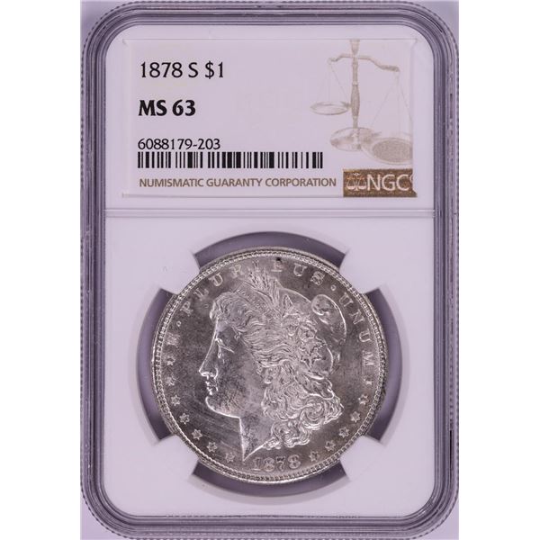 1878-S $1 Morgan Silver Dollar Coin NGC MS63