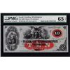 Image 1 : 1860's $10 Bank of Washington North Carolina Obsolete Note PMG Gem Uncirculated 65EPQ