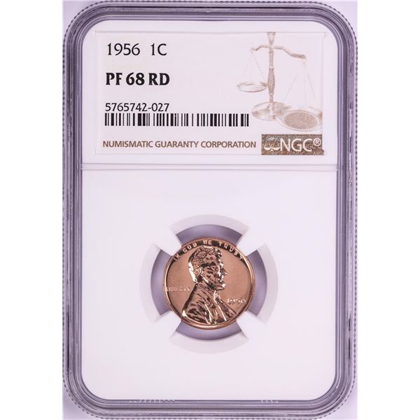 1956 Proof Lincoln Wheat Cent Coin NGC PF68RD