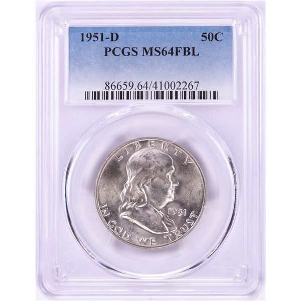 1951-D Franklin Half Dollar Coin PCGS MS64FBL