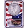 Image 2 : 2019-W $1 Proof American Silver Eagle Coin NGC PF70 Ultra Cameo Congratulations Flag