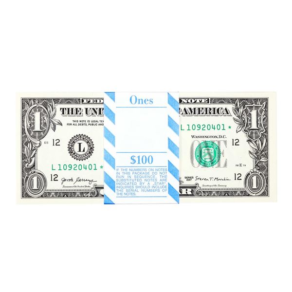 Pack of (100) Consecutive 2017 $1 Federal Reserve STAR Notes San Francisco