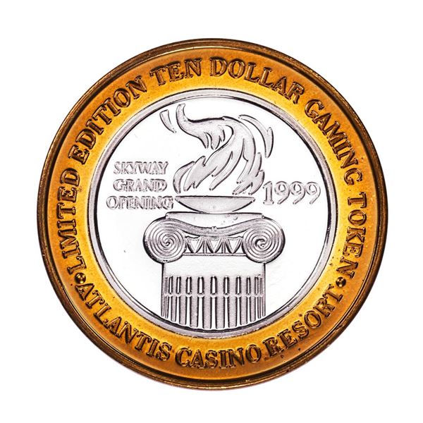 .999 Fine Silver Atlantis Casino & Resort Reno, NV $10 Limited Edition Gaming Token