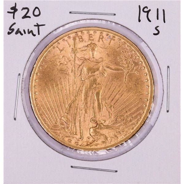 1911-S $20 St. Gaudens Double Eagle Gold Coin