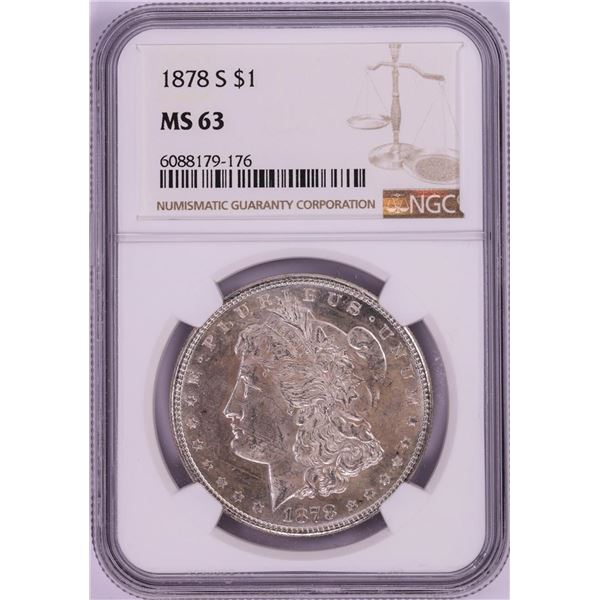 1878-S $1 Morgan Silver Dollar Coin NGC MS63