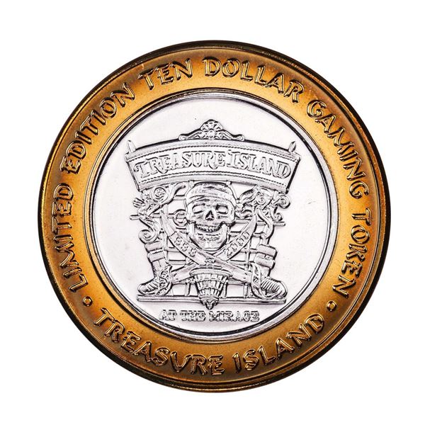.999 Silver Treasure Island Las Vegas, Nevada $10 Casino Limited Edition Gaming Token