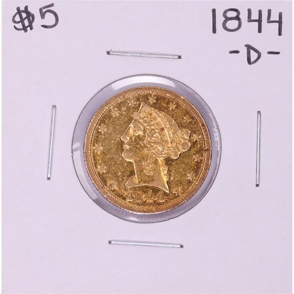 1844-D $5 Liberty Head Half Eagle Gold Coin