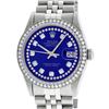 Image 1 : Rolex Stainless Steel Blue String Diamond Oyster Perpetual Datejust Wristwatch