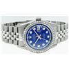 Image 3 : Rolex Stainless Steel Blue String Diamond Oyster Perpetual Datejust Wristwatch