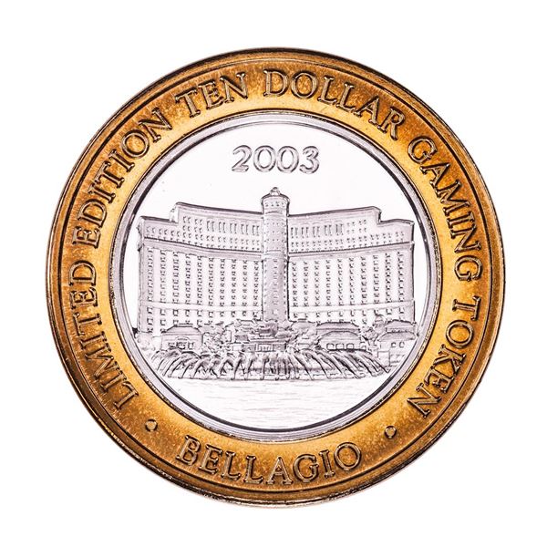 .999 Silver Bellagio Las Vegas, Nevada $10 Casino Limited Edition Gaming Token
