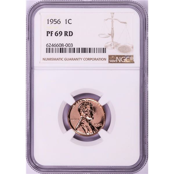 1956 Proof Lincoln Wheat Cent Coin NGC PF69RD