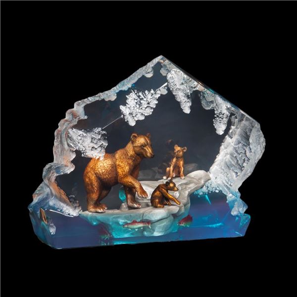 Kitty Cantrell "A Mother'S Love" Limited Edition Mixed Media Lucite Sculpture