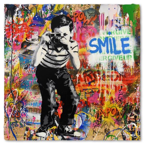 Mr. Brainwash "Smile" One-of-a-Kind Hand Signed Original Mixed Media
