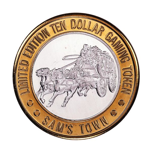 .999 Silver Sam's Town Las Vegas Nevada $10 Casino Limited Edition Gaming Token