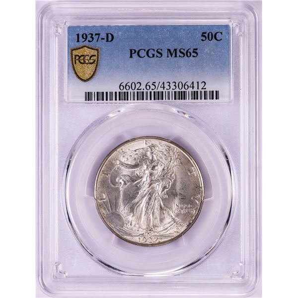 1937-D Walking Liberty Half Dollar Coin PCGS MS65