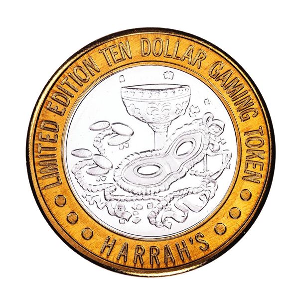 .999 Fine Silver Harrahs Casino Las Vegas, Nevada $10 Limited Edition Gaming Token