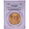 Image 1 : 1908 No Motto $20 St. Gaudens Double Eagle Gold Coin PCGS MS64