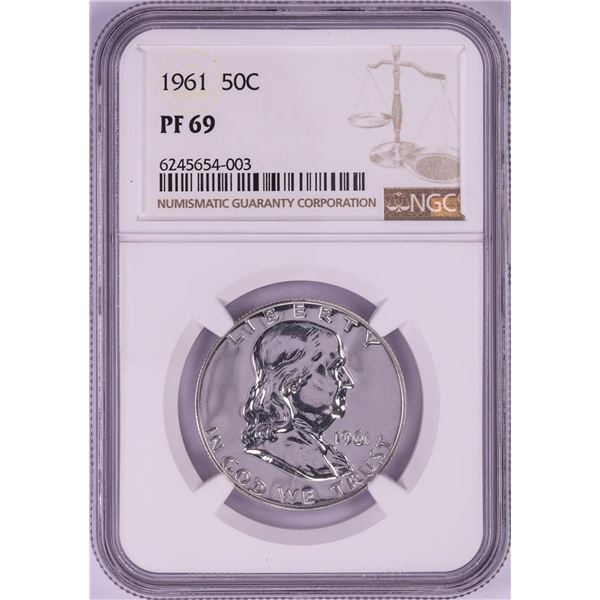 1961 Proof Franklin Half Dollar Coin NGC PF69