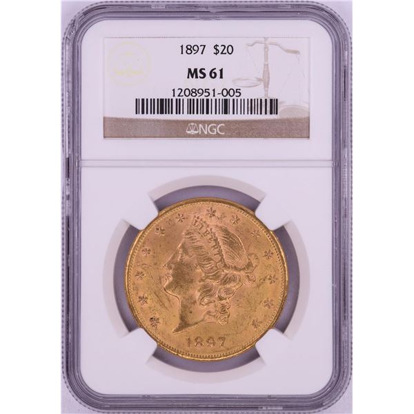1897 $20 Liberty Head Double Eagle Gold Coin NGC MS61