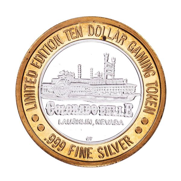 .999 Silver Colorado Belle Laughlin, Nevada $10 Casino Limited Edition Gaming Token
