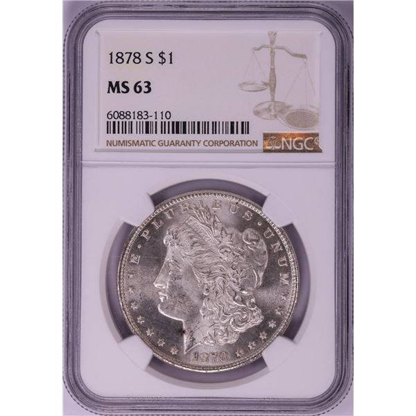 1878-S $1 Morgan Silver Dollar Coin NGC MS63