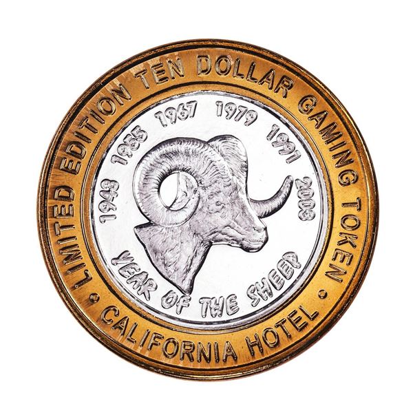 .999 Silver California Hotel Las Vegas Nevada $10 Casino Limited Edition Gaming Token