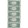 Image 2 : Lot of (5) Consecutive Uncirculated 1957 $1 Silver Certificate Star Notes