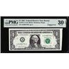 Image 1 : 1981 $1 Federal Reserve Note Cutting Error Boston Fr.1911-A PMG Very Fine 30EPQ