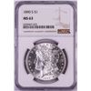 Image 1 : 1890-S $1 Morgan Silver Dollar Coin NGC MS63