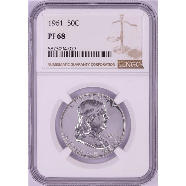 1961 Proof Franklin Half Dollar Coin NGC PF68