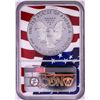 Image 2 : 2019-W $1 Proof American Silver Eagle Coin NGC PF70 Ultra Cameo Congratulations Flag