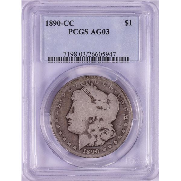 1890-CC $1 Morgan Silver Dollar Coin PCGS AG03