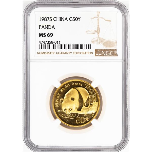 1987-S China 50 Yuan Gold Panda Coin NGC MS69
