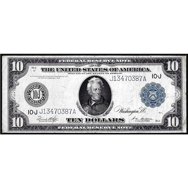 1914 $10 Federal Reserve Note Kansas City